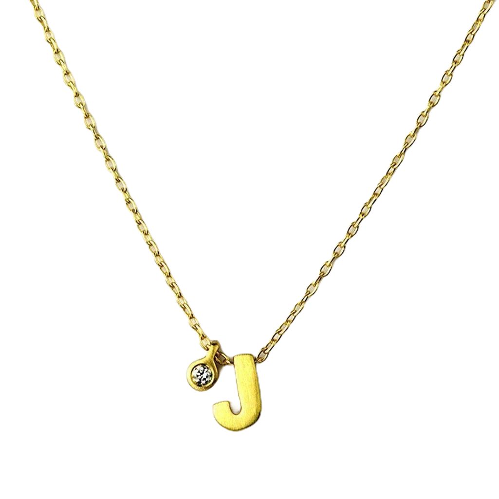18k Yellow Gold Initial Tag Necklace-Marian Mauer-Swag Designer Jewelry