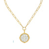 Mother of Pearl Cross on Paper Clip Chain