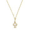 Mother of Pearl Cross on Paperclip chain
