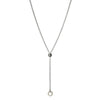 Anthology Chain: Elegant silver chain necklace with a dark bead and gold ring detail.