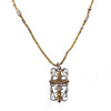 Bronze Cross Necklace with Vintage African Brass accents