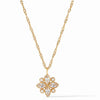 Charlotte Delicate Necklace: Gold chain, marquise-cut white stones & pearls