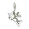 Silver Cupid charm pendant, flying cherub design.