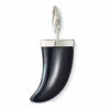 Charm 0212 Black Tooth pendant: black onyx charm with sterling silver clasp.