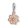 Rose gold Charm 0911 flower charm with clear cubic zirconia.