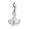 Charm 1007 Ginkgo silver charm, ginkgo leaf design.