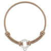 Beige Charm Bracelet with silver ring charm.