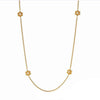 Gold Colette Pearl Station necklace featuring four floral accents with pearls.
