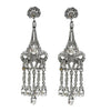 Crystal Chandelier Clip Earrings: Silver-tone, crystal-encrusted chandelier design; elegant, statement earrings.