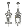 Crystal Chandelier Clip Earrings: Silver-tone, crystal-encrusted chandelier design; elegant, statement earrings.
