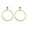 Gold drop hoop earrings