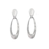 Silver Elliptical Hoop earrings; modern statement jewelry