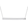 Engravable silver bar necklace with delicate chain, personalized jewelry