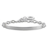 Engravable silver link charm bracelet with ID plate