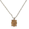 Gold Four Way Medal pendant on crystal rosary beads necklace