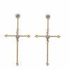 Garland gold cross earrings with clear cubic zirconia accents