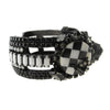 Black and white rhinestone bracelet with checkerboard detail