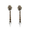 Gold So Special chandelier earrings: long, crystal-point drop earrings with sparkling floral accents.