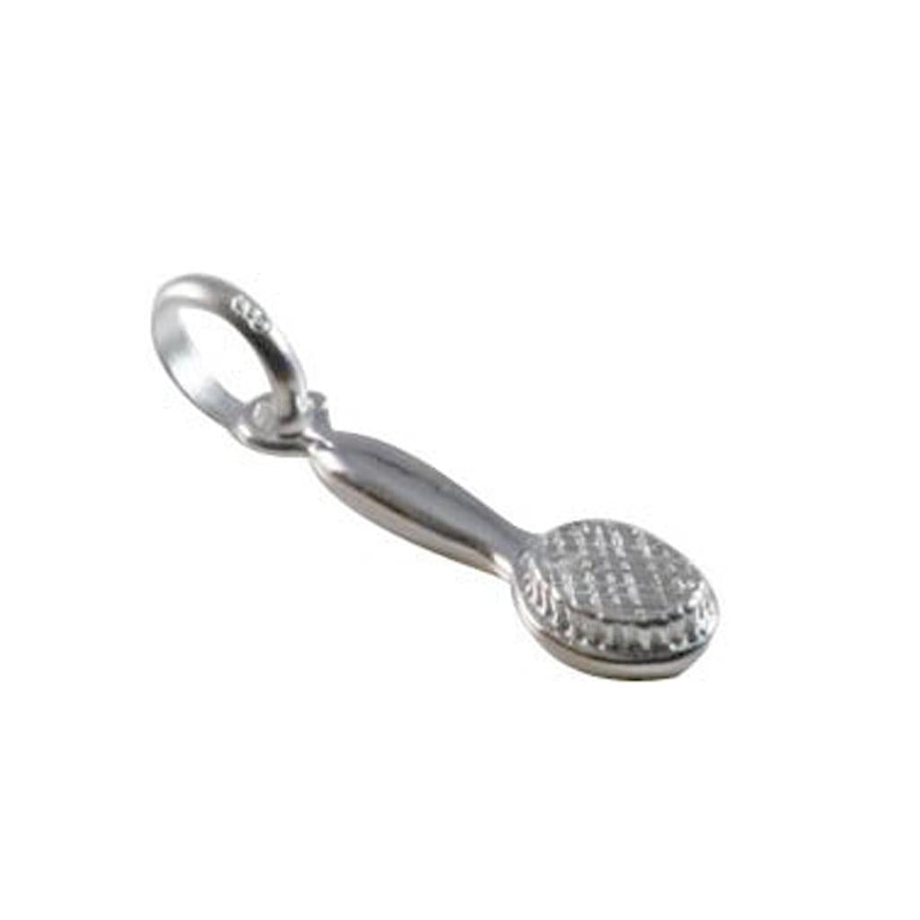 Silver hairbrush charm pendant