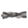 Hana Bracelet in Jet: Sparkling crystal bracelet with wavy design in black and clear stones.