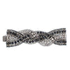 Hana Bracelet in Jet: Sparkling crystal bracelet with wavy design in black and clear stones.