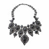 Hello Sweetie statement necklace; black crystal and gunmetal chain.
