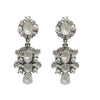 Elegant silver I Do dangle earrings with moonstone and aquamarine accents.