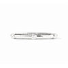 Silver hinged Catalina bangle with a hammered texture and clear cubic zirconia accents on a white background.