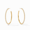Gold Juliet hoop earrings with delicate pearl detailing.