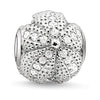 Karma Bead White Starfish charm: silver starfish bead for bracelets