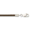 Brown leather cord with silver clasp