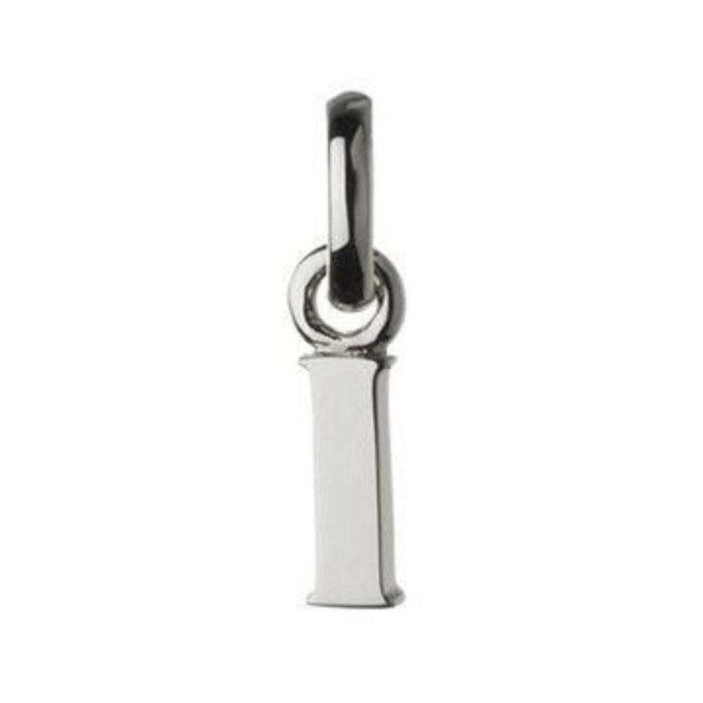 Silver letter I charm pendant
