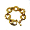 Gold link bracelet with toggle clasp