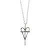 Silver Love Throughout heart cross necklace