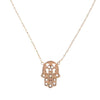 Rose gold Mini Hamsa charm necklace with delicate chain