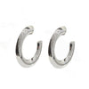 Silver Modern Hoop Earrings, textured finish