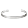 Narrow engravable silver cuff bracelet, perfect for personalization.