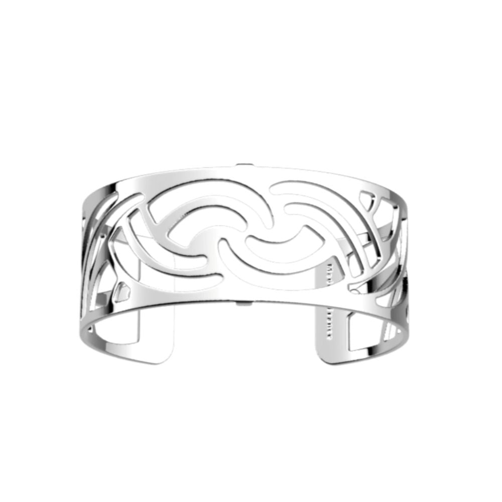 Silver Nouage 25mm cuff bracelet with intricate cut-out design.