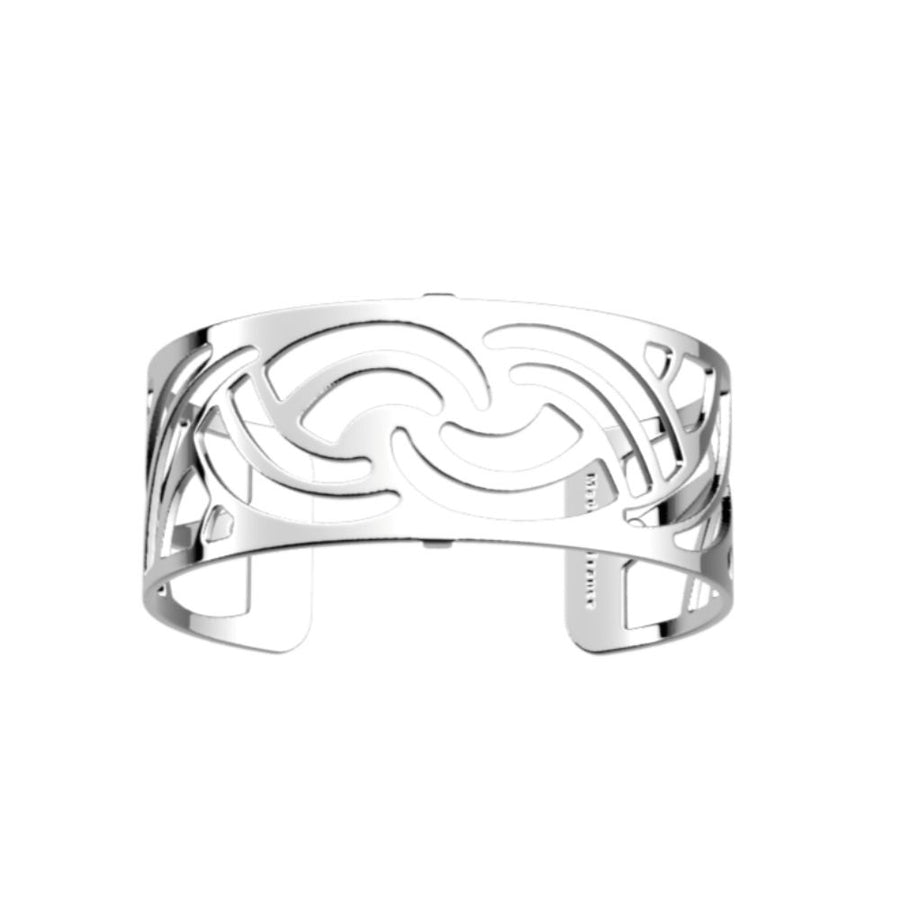 Silver Nouage 25mm cuff bracelet with intricate cut-out design.