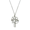Silver Open Cross and Dove necklace with delicate chain.