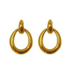 Gold oval teardrop hoop earrings