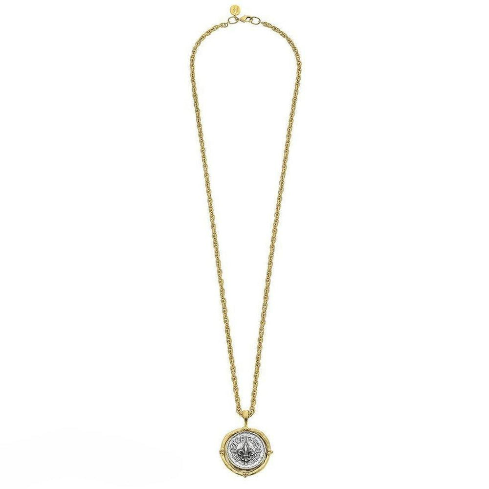 Pendant Necklace with Fleur de Lis-Susan Shaw-Swag Designer Jewelry