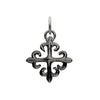 Small Sterling Silver Fleur de Lis Cross-Erica Molinari-Swag Designer Jewelry