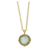 30-inch 24k gold-plated chain necklace featuring a round Venetian glass coin intaglio pendant.