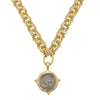 Gold & Silver Buffalo Nickel Coin Necklace: 14k gold chain, vintage-inspired buffalo nickel pendant.