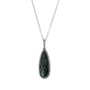 Labradorite and diamond pear-shaped pendant necklace