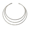 Silver triple-strand modern collar necklace