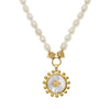 Mother of Pearl Bee Necklace: Freshwater pearl strand with gold bee charm pendant.
