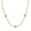Pearl Strand with Gold Beads-Susan Shaw-Swag Designer Jewelry