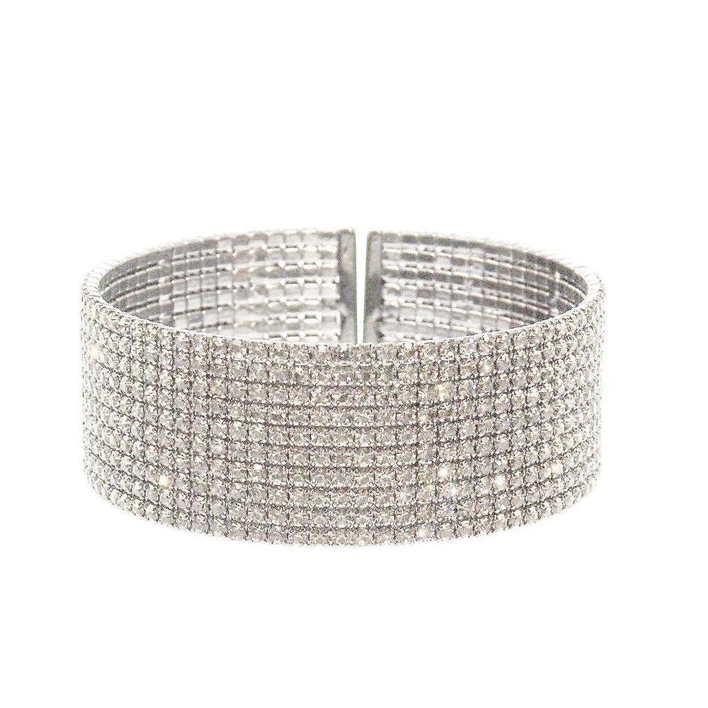 1" Flexible Pave Crystal Cuff-Theia Jewelry-Swag Designer Jewelry